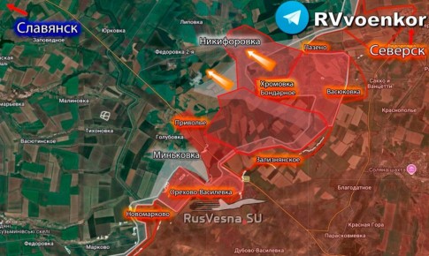 Армия России продолжает прорываться к Славянску, наступая широким фронтом