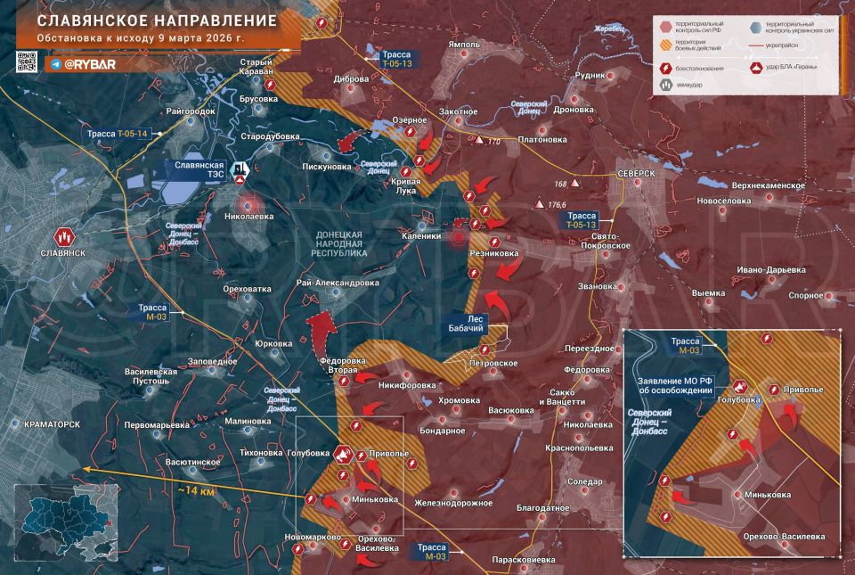 Атаки под Голубовкой. Российские подразделения развивают наступление не только на северном, но и на южном фланге Славянского направления
