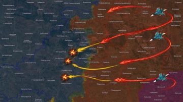 Украинская сторона сообщает, что примерно 25 минут назад звено из трёх российских фронтовых бомбардировщиков Су-34 нанесло крайне нестандартный для последних месяцев авиаудар по позициям ВСУ в Славянске и Краматорске (ДНР)
